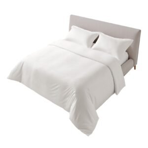 Duvet Cover Set — White Cotton Double Zip